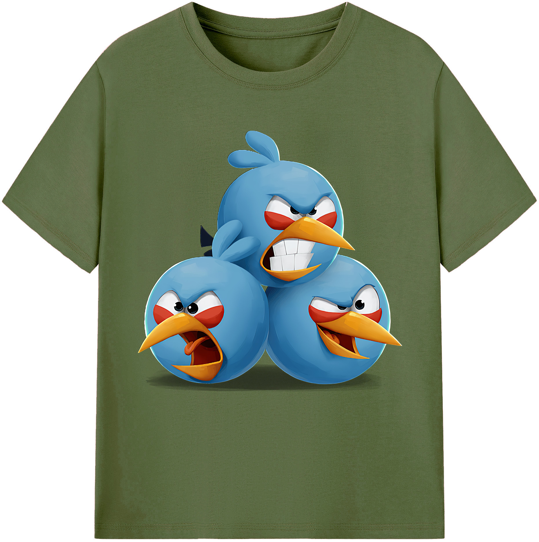 （画像用） Angry Birds アングリーバード 綿100％半袖Tシャツ（フロントプリント）